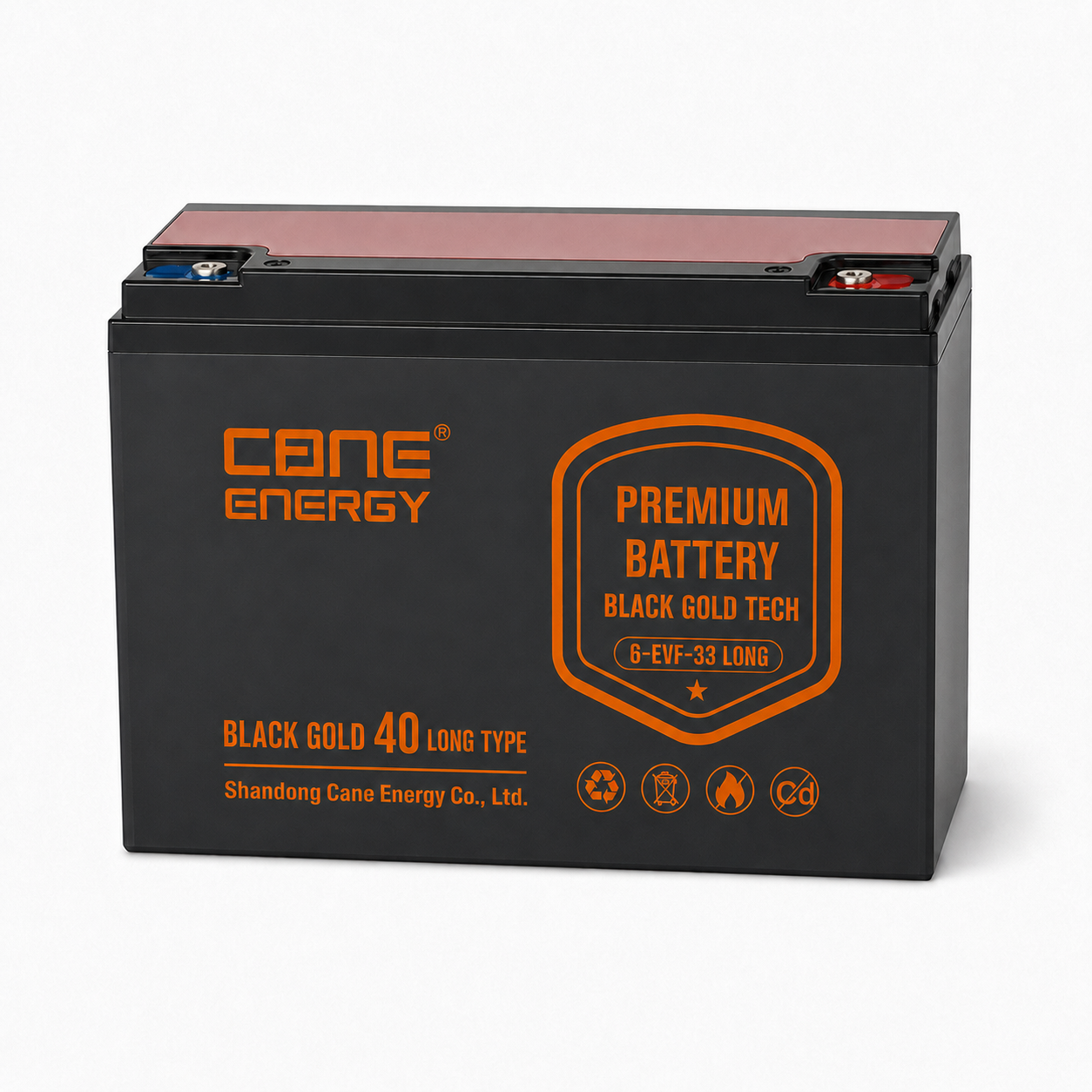 Black Gold 6-EVF-33Ah Long Case 12V VRLA deep cycle traction lead-acid battery for low-speed EVs and special vehicles