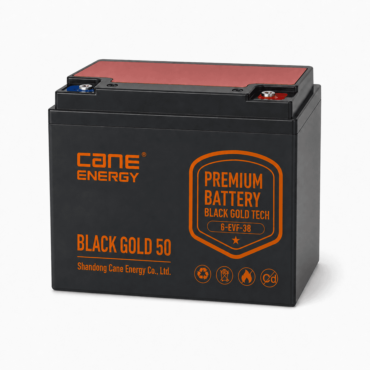 Black Gold 6-EVF-38Ah 12V VRLA deep cycle traction lead-acid battery image 1