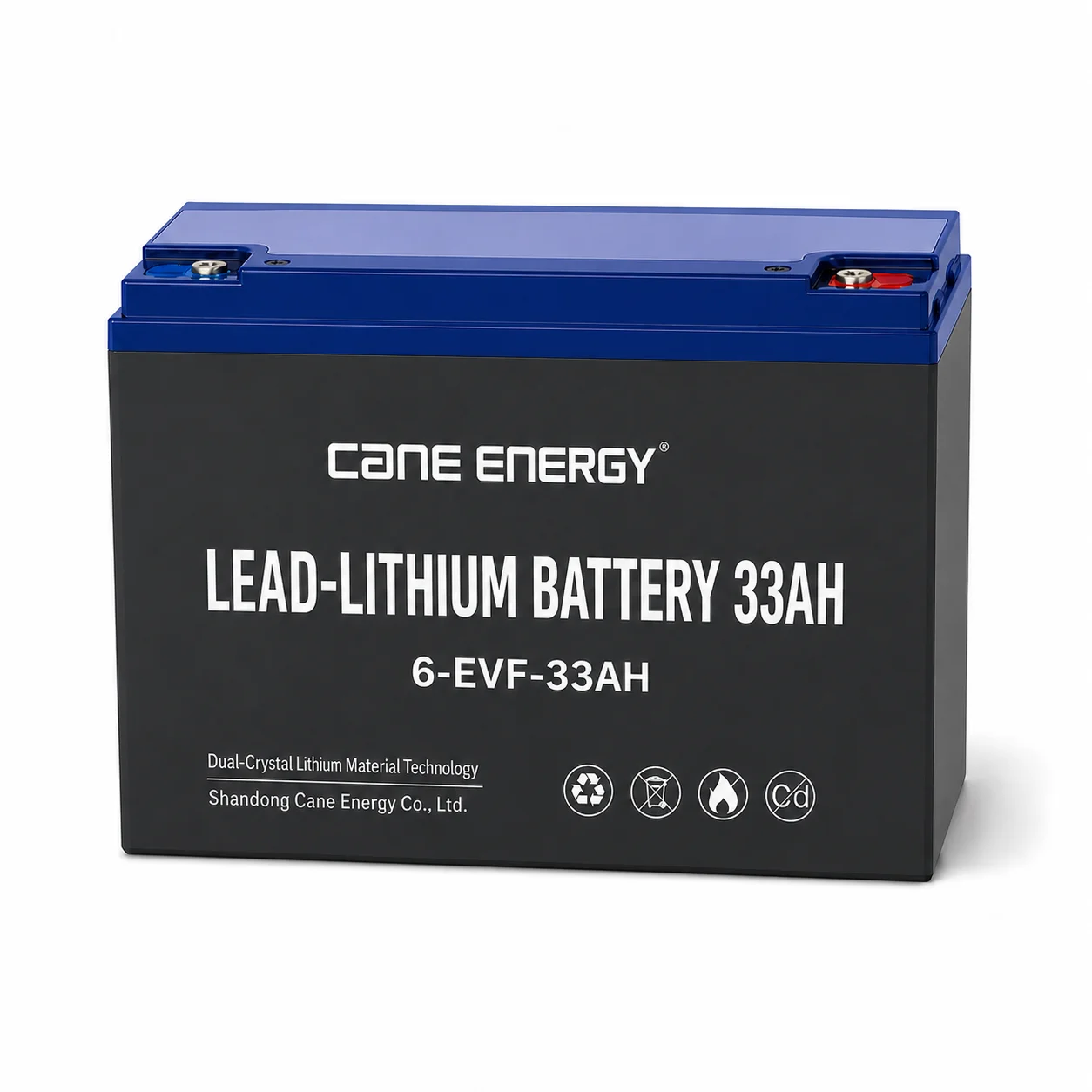 Lead-Lithium Fast-Charge Series QL-6-EVF-33Ah 12V lead-lithium enhanced VRLA deep cycle traction battery for low-speed EVs, golf carts, and mobility vehicles