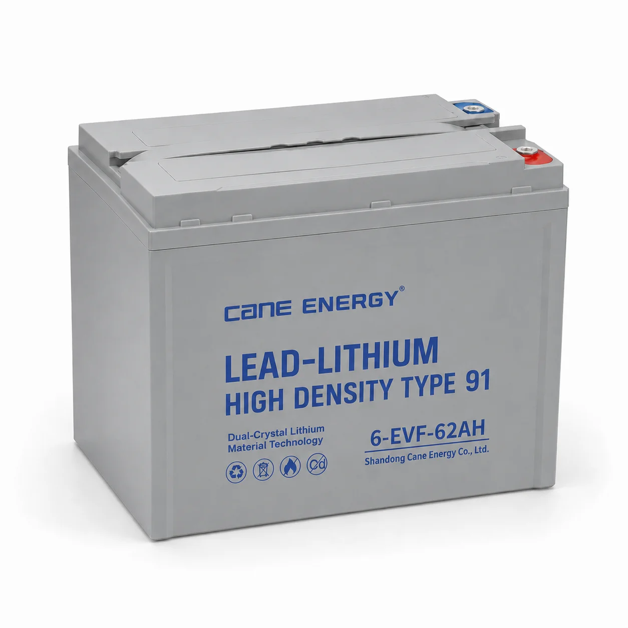 Lead-Lithium Fast-Charge Series QL-6-EVF-62Ah 12V lead-lithium enhanced VRLA deep cycle traction battery for low-speed EVs, golf carts, and mobility vehicles