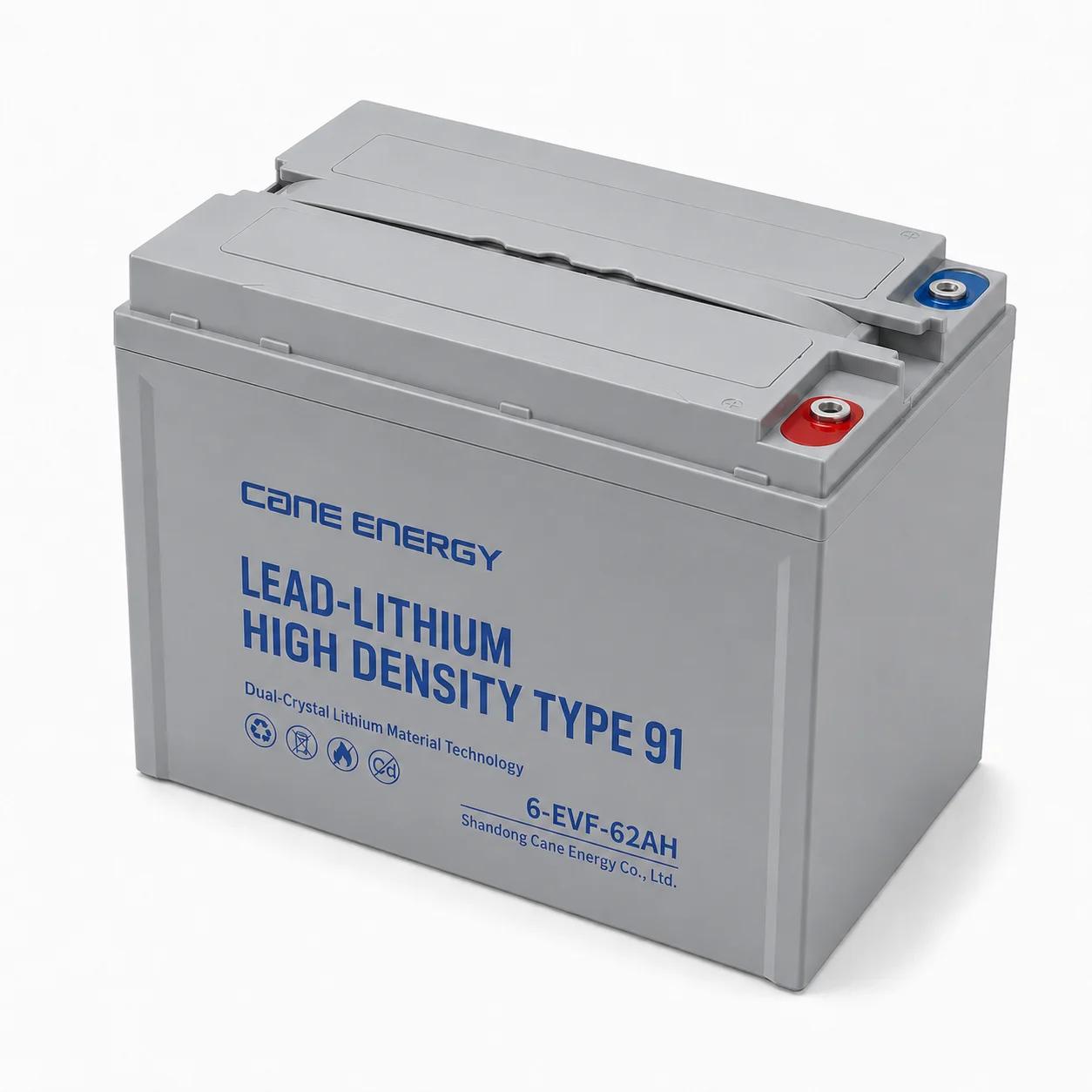 Lead-Lithium Fast-Charge Series QL-6-EVF-62Ah 12V lead-lithium enhanced VRLA deep cycle traction battery for low-speed EVs, golf carts, and mobility vehicles